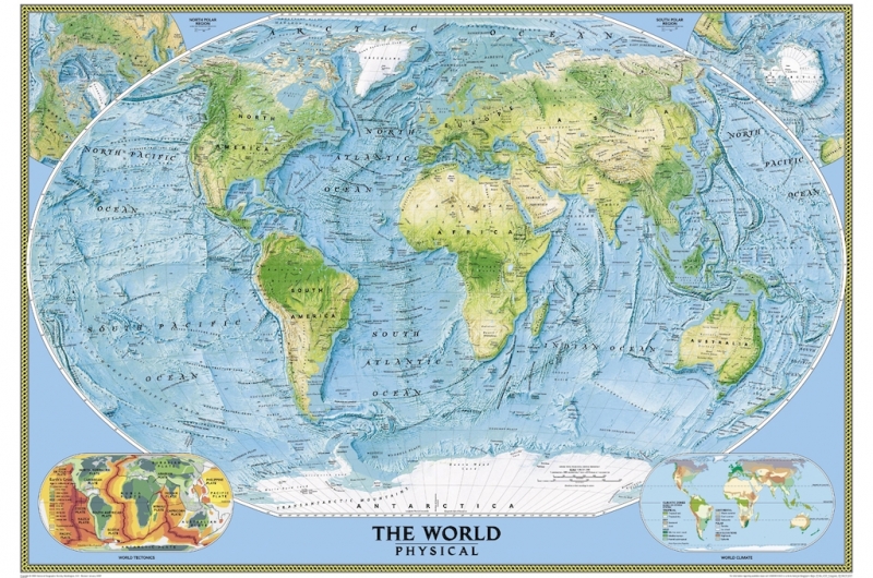 Географическая карта мира 3D фотообои 400см*270см/ M535-1 (Песок) пр-во Россия фото