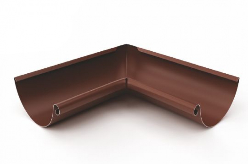Угол желоба внутренний 90*/125*90мм RAL8017 шоколад (металл) 