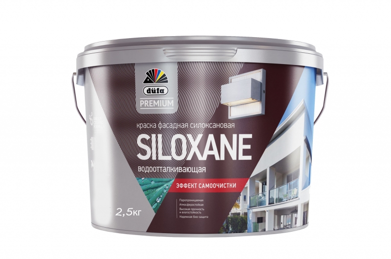 Краска SILOXANE база 1  фасадная 2,5л силоксановая ВД Dufa Premium  Россия фото
