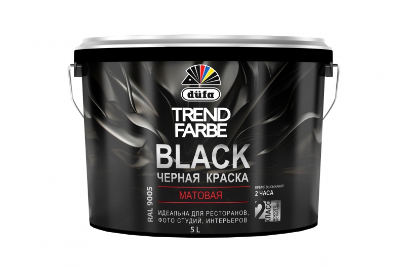 Краска TREND FARBE BLACK RAL 9005 (черная)  5л ВД Dufa  Россия фото