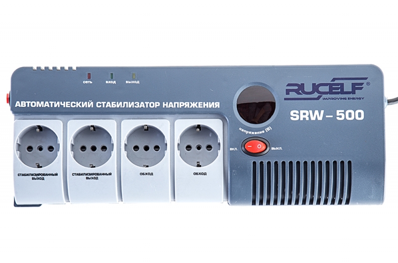 Стабилизатор напряжения SRW- 500-D (навесной, релейный) RUCELF пр-во КНР фото
