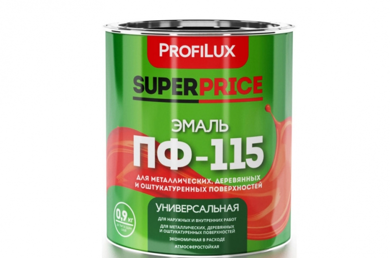 Эмаль ПФ-115 ЧЕРНАЯ 0,9кг SUPERPRICE PROFILUX пр-во Россия фото