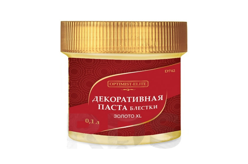 Блестки ЗОЛОТО XL паста декорат. 0,1л. D742  пр-во Россия фото
