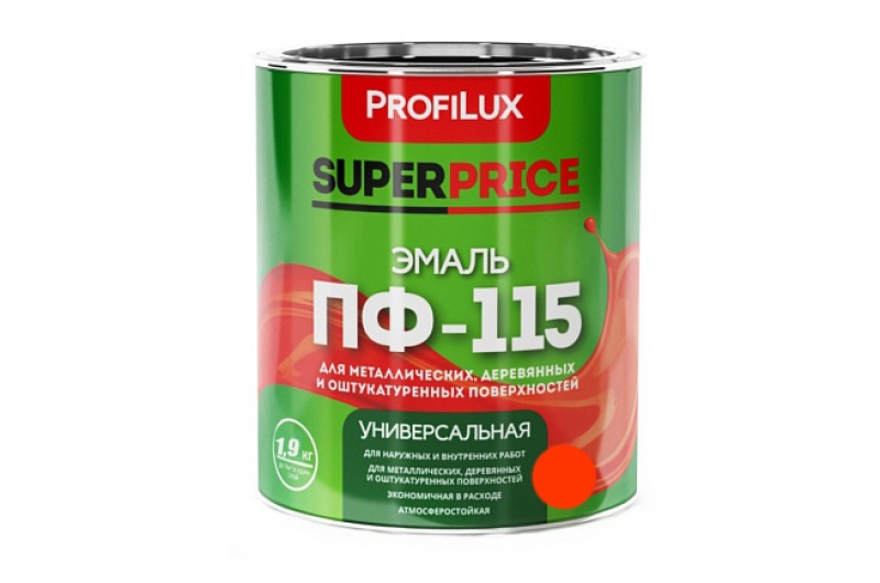 Эмаль ПФ-115 КРАСНАЯ 1,9кг SUPERPRICE PROFILUX Россия фото