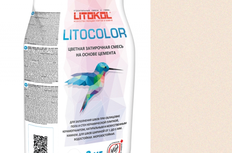 21L Св.-бежевая LITOCOLOR Затирка для швов 2,0кг пр-во Россия фото