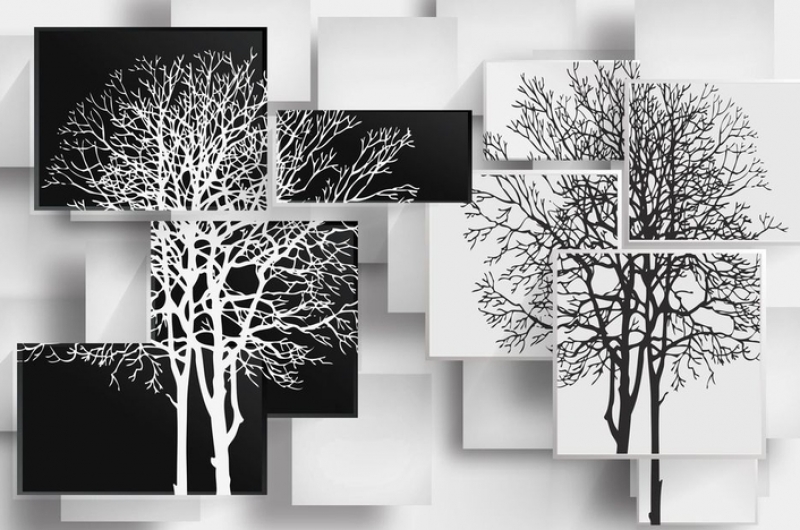 Деревья в стиле модерн 3D фотообои 400см*270см (Песок) пр-во Россия фото